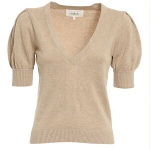 Ba&Sh Mathis jumper wool cotton beige v-neck sweater